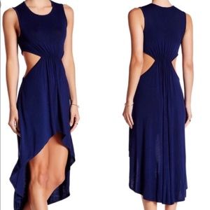 Go Couture Blue Side Cut out, high/low dress medium, like new